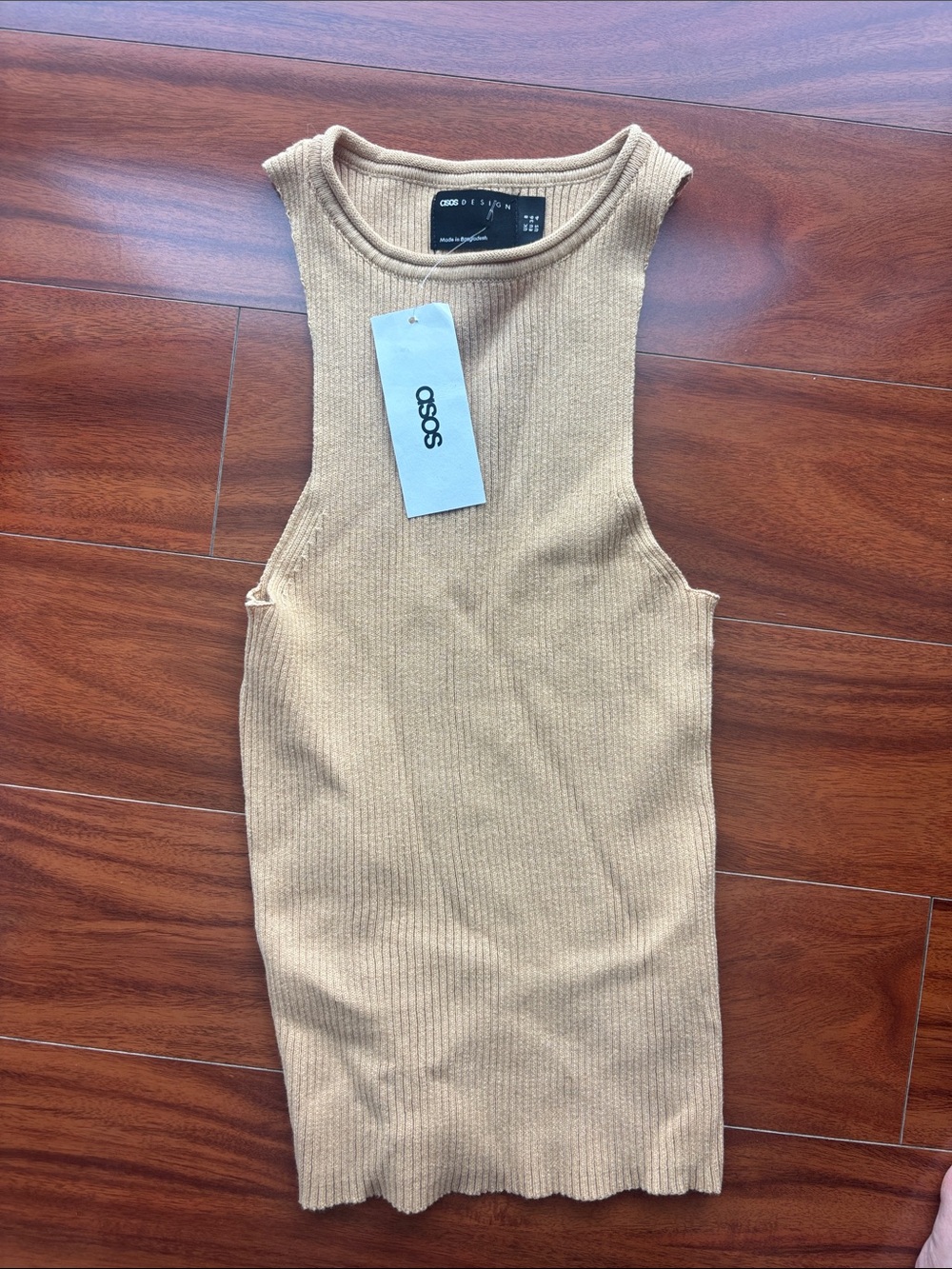 Nwt. ASOS Ribbed Tank Top in Camel Tan